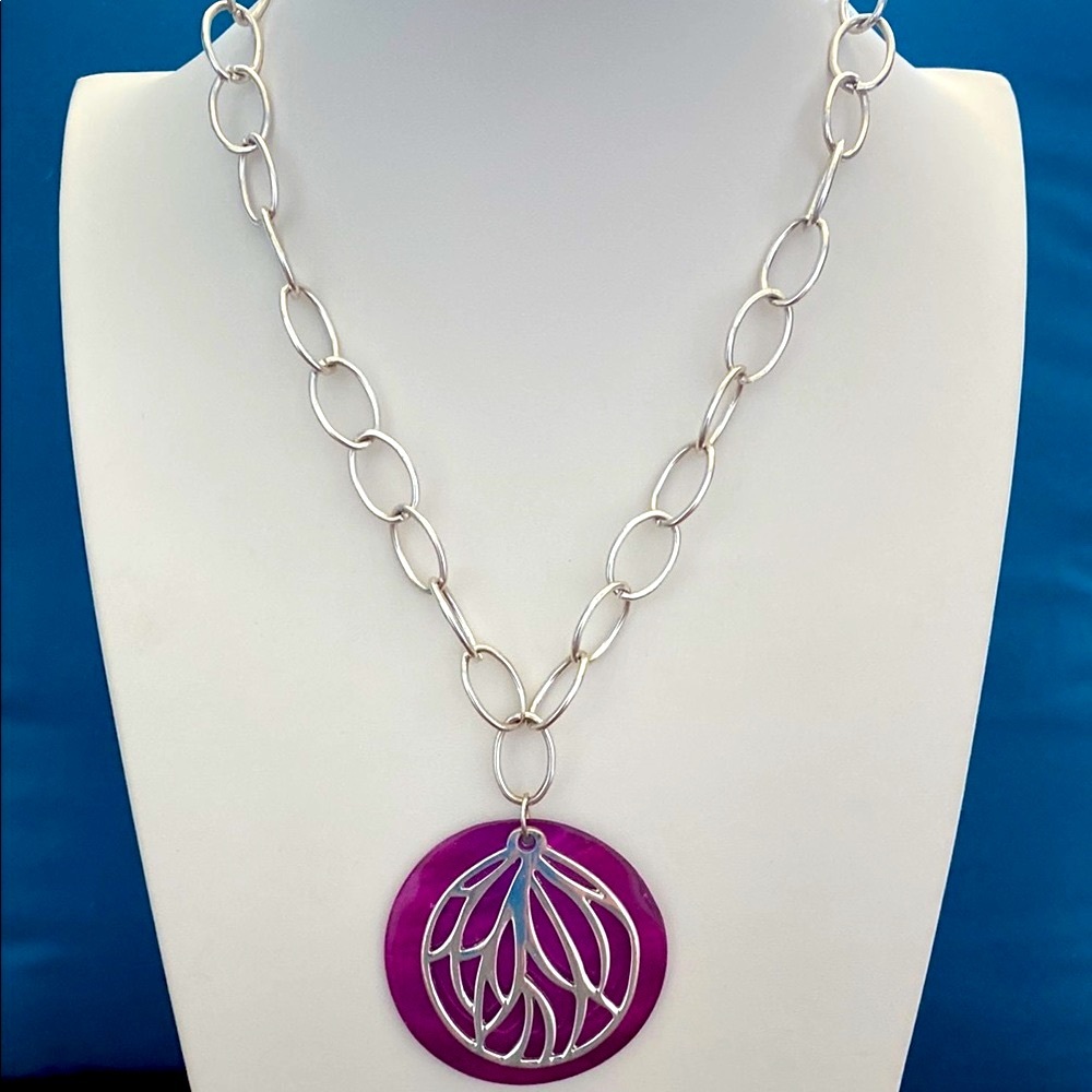10/$10 Silver and Purple Pendant Necklace